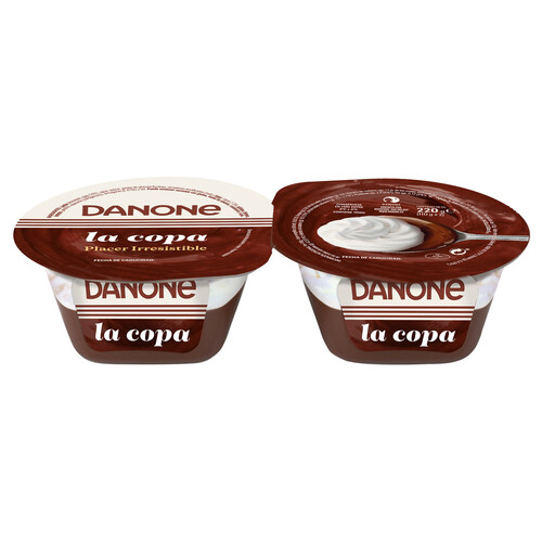 DANONE Copa de chocolate y cremosa nata DANONE 2 x 110 g.