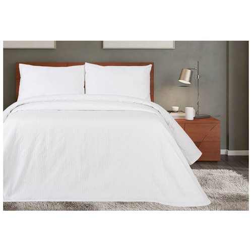 Colcha jacquard líneas 135-150cm, 240x260 blanco o gris. LUMATEX