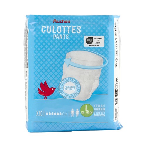 PRODUCTO ALCAMPO Pañal de incontiencia unisex ultra absorbentes, talla L (100 - 135 cm) 10 uds.
