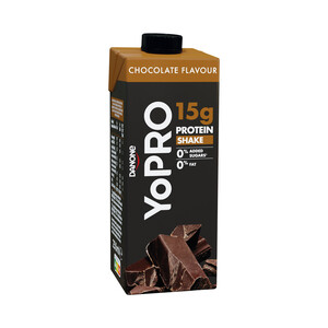 YOPRO Batido con sabor a chocolate, sin azúcares ni grasa y con alto contenido en proteinas YOPRO de Danone 250 ml.