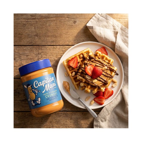 CAPITÁN MANI Crema de cacahuete crujiente 500 g.