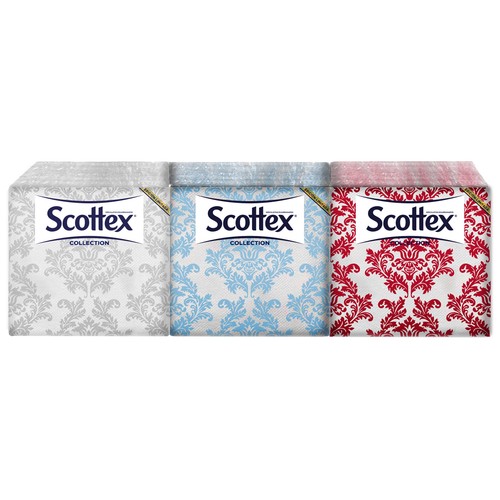 SCOTTEX Collection Servilletas de papel (2 capas) desechables de 33 x 33 cm., con estampado 50 uds.