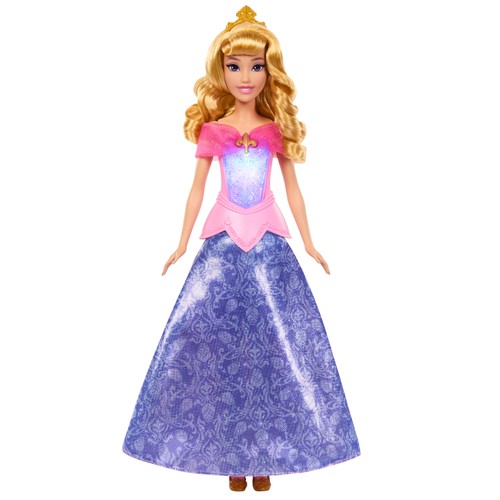 DISNEY Princesa Aurora, vestido cambia de rosa a azul, MATTEL