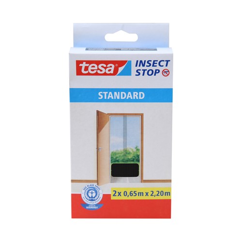 Pack de 2 mallas mosquitera para puertas, 0,65m x 2,20m, antracita, TESA Insect Stop .