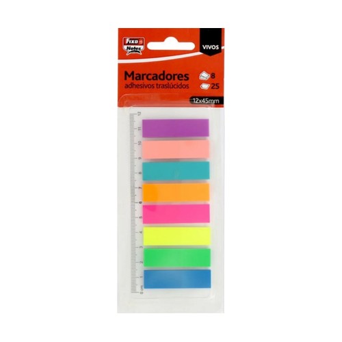 Pack de 8 marcadores 2x45mm con regla APLI.