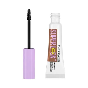 MAYBELLINE Superlock tono Med brown Gel fijador de cejas, con acabado transparente y no pegajoso.