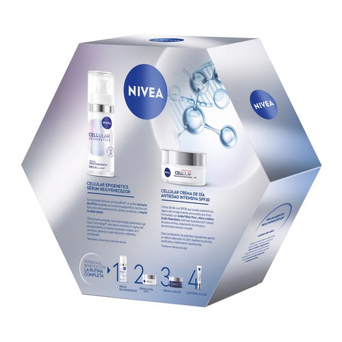 NIVEA Expert filler cellular Tratamiento rejuvenecedor con sérum facial y crema de día antiedad.