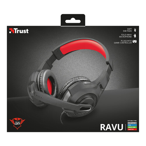 auriculares gaming TRUST GXT 307 Ravu, micrófono, control de volumen, cable 2m. Compatible PC / XBOX ONE / SWITCH / PS4.