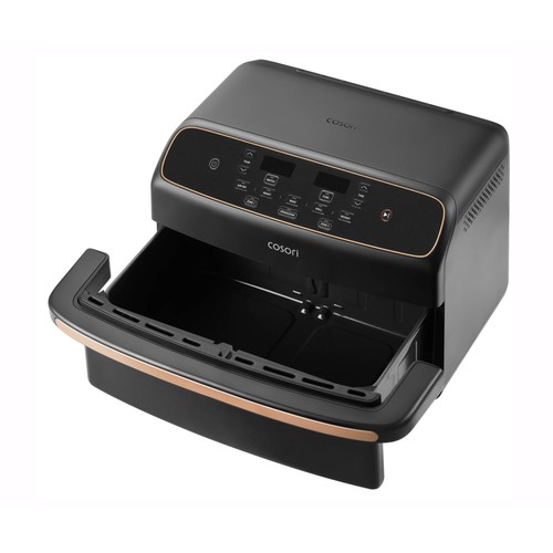 Freidora de aire 8,6L COSORI Twinfry compact air fry, 2700W, termostato regulable hasta 240ºC, color negro
