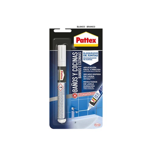 Rotulador blanqueador de juntas resistente al moho, PATTEX, 7ml.