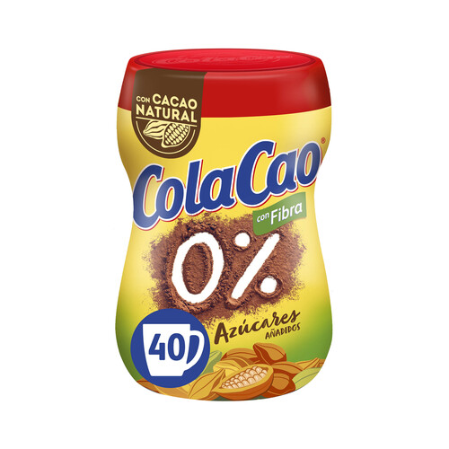 COLACAO 0% Cacao en polvo con fibra, 0% sin azúcares añadidos 300 g.