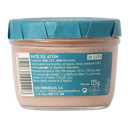 CASA TARRADELLAS Paté de atún frasco de 125 g.