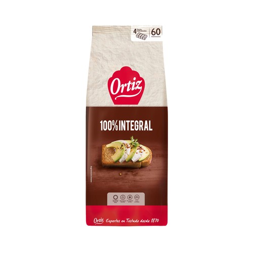 ORTIZ Pan tostado integral ORTIZ 60 uds. 648 g.