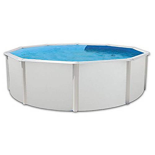 Piscina circular 460x120cm de acero blanco con columnas. QP