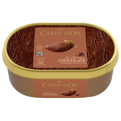 CARTE D"OR Les classiques Tarrina de helado de chocolate con autentico chocolate belga 1 l.