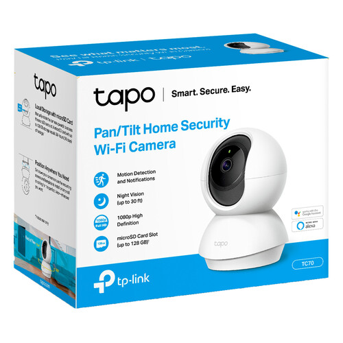 Cámara de seguridad WIFI TP-LINK TC70, 1080p, visión 360º, detección de movimientos, visión nocturna.