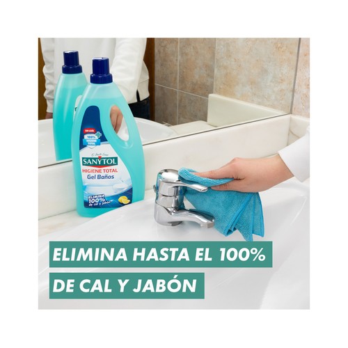 SANYTOL Limpiador de baño en gel sin lejia, aroma a limón 1.2 l.