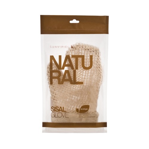 SUAVIPIEL Guante de baño o ducha con acción esfoliante y elaborado con cuerda sisal 100% natural SUAVIPIEL Natural.