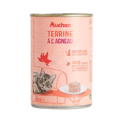PRODUCTO ALCAMPO Comida húmeda para gatos sabor paté de cordero 400 g.