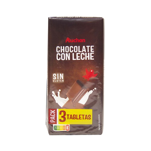 Tabletas de chocolate con leche PRODUCTO ALCAMPO 3 x 150 g.
