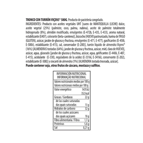 SAN MARTÍN Tronco con turrón Vicens 580 g. 