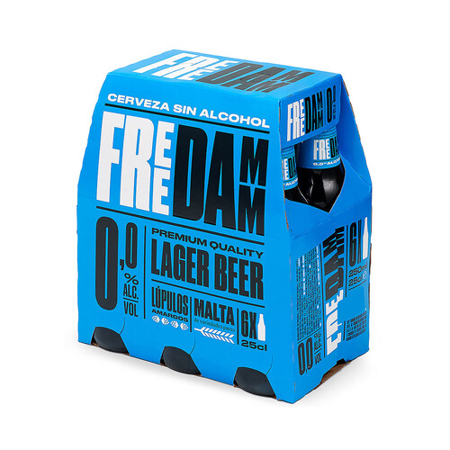 FREE DAMM Cerveza sin alcohol FREE DAMM pack de 6 x 25 cl.