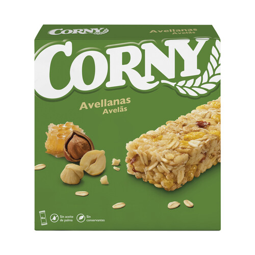 CORNY Barritas de cereales con avellanas 6 uds.x 25 g.
