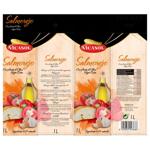VICASOL Salmorejo con aceite de oliva virgen extra 1 l.