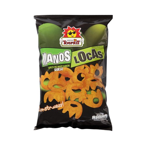 TOSFRIT Manos locas, snack de maìz sabor queso 105 g