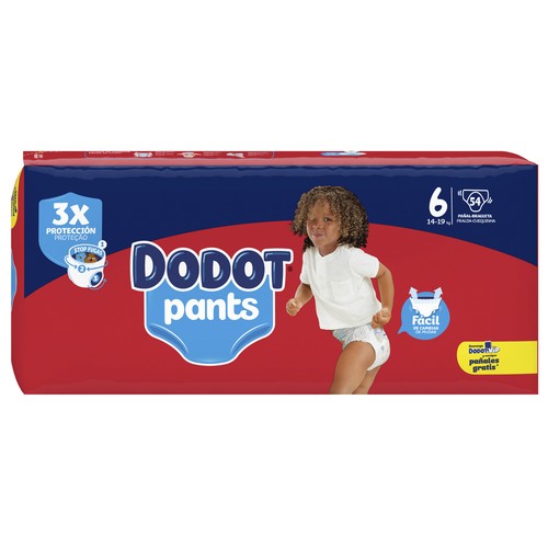 DODOT Pants (braguitas) de aprendizaje talla 6 (14-19 kg) 54 uds.