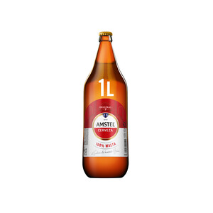AMSTEL 100% malta Cerveza Pilsener botella de 1 l.