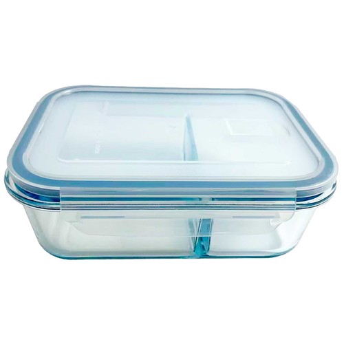 Recipiente de vidrio rectangular con compartimentos 1L, ACTUEL