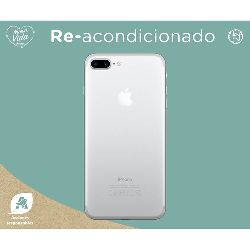 Smartphone 13.97cm (5,5) iPhone 7 Plus Plata (REACONDICIONADO), A10, 32GB, 1920 x 1080px, 12Mpx, iOS 10.