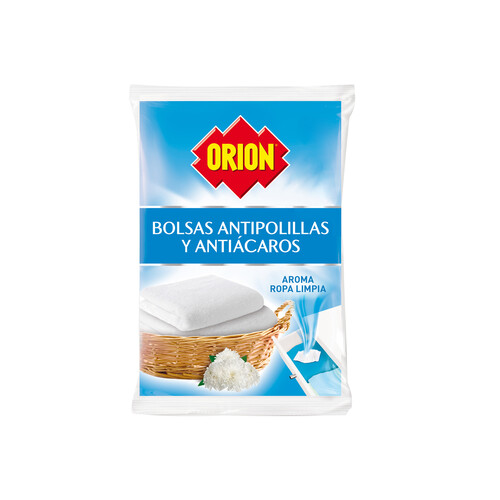 ORION Bolsas antipolillas y antiácaros aroma a ropa limpia ORION 20 uds.