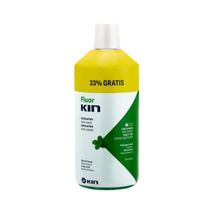 KIN Fluor Enjuague bucal diario con sabor a menta fresca 750 ml.
