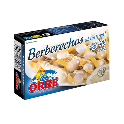ORBE Berberechos al natural 45-55 piezas lata de 63 g.