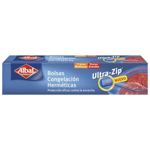 Imagen de ALBAL Bolsas de congelación medianas y grandes ALBAL Ziploc 20 uds.