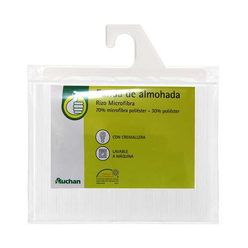 Alcampo Funda protectora de almohada 70% microfibra poliéster 30