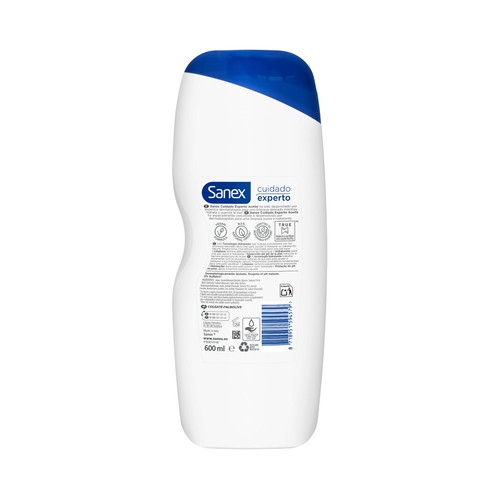 SANEX Cuidado experto aceite Gel hidratante para ducha o baño, para pieles secas 600 ml.