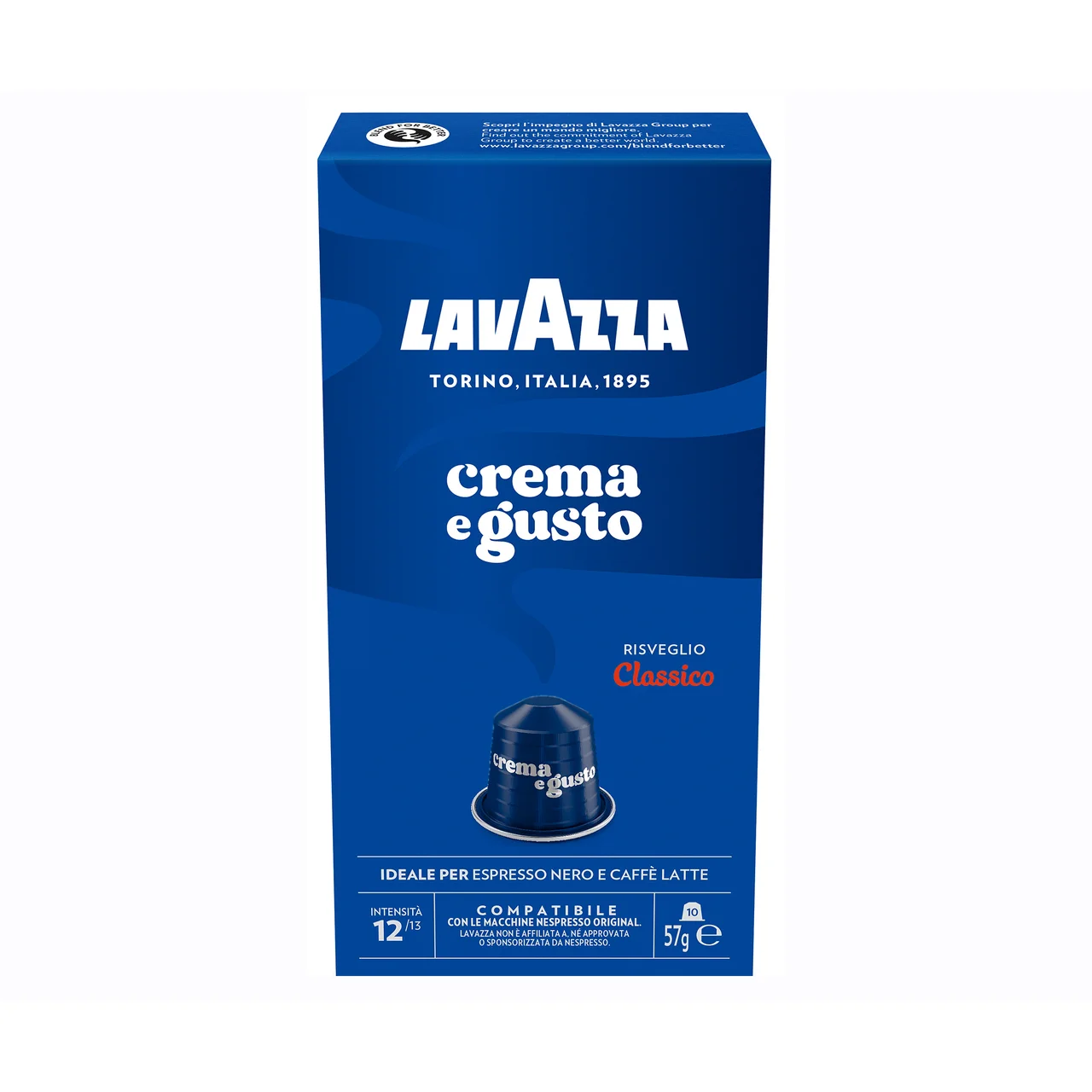 Café en Cápsulas de aluminio crema e gusto 10 uds. Intensidad 12/13 57 g.