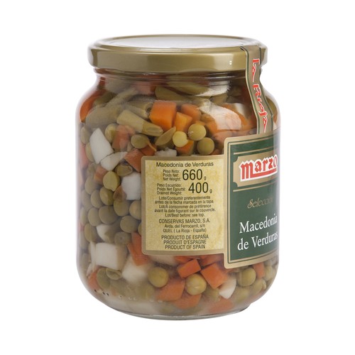 MARZO Macedonia de verduras frasco de 400 g.