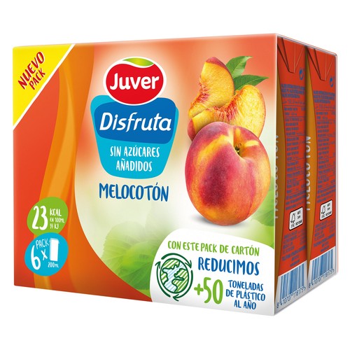 Imagen de Bebida de zumo de melecotón JUVER DISFRUTA pack 6 uds x 200 ml.