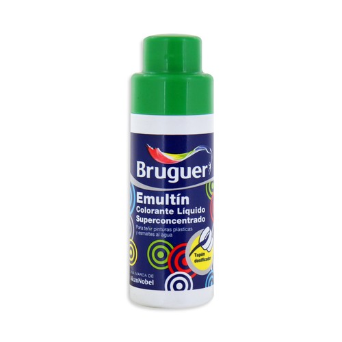 Colorante líquido superconcentrado, color verde cactus, BRUGUER Emultín, 50ml.