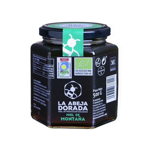 Miel de montaña, producción ecológica LA ABEJA DORADA 500 g.