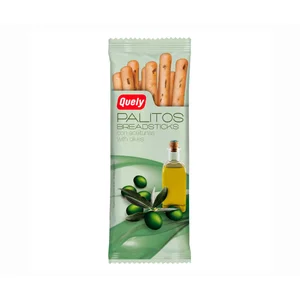 QUELY Palitos de pan con aceitunas negras y aceite de oliva 50 g.