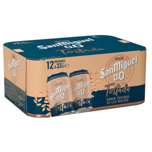 Imagen de SAN MIGUEL Cerveza 0,0 % tostada pack 12 latas 33 cl.