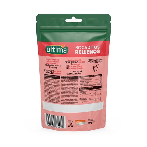 ULTIMA Snack gato bocaditos de buey 60gr X 8