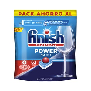 FINISH Detergente para lavavajillas máquina Todo en 1 FINISH POWERBALL 65 uds. 1040 g.