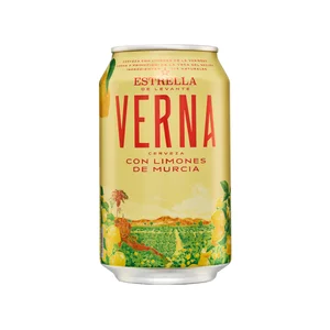 VERNA Cerveza con limón de murcia lata 33 cl.