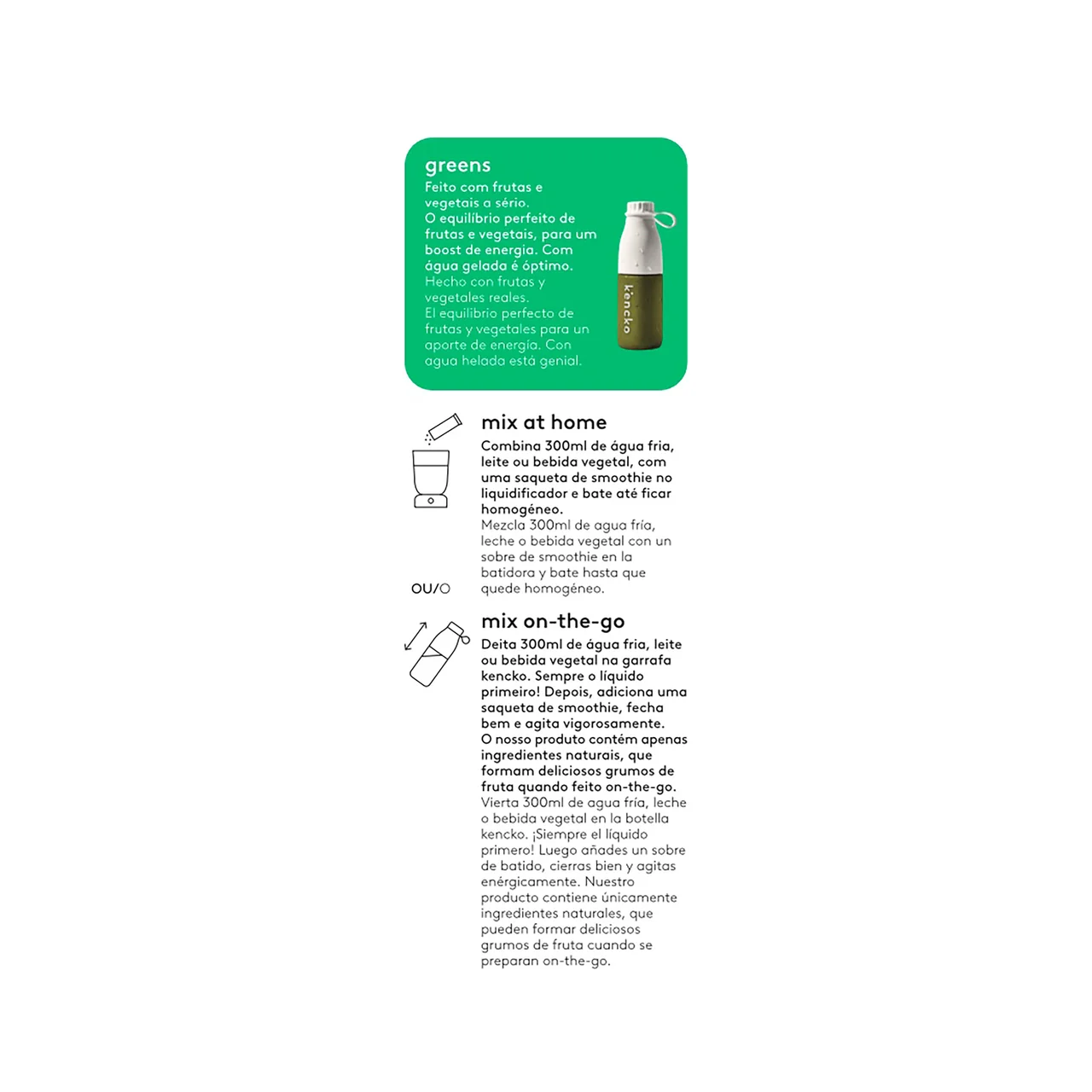 KENCKO Smoothie blues Preparado para batido de frutas y verduras ecológicas 2 x 22 g.